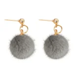 Furball Pom-Pom Earrings - Image 2