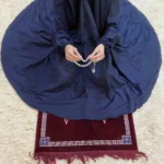 Namaz Chadar with Sleeves (Knee Length) - Minimalist Dark Navy Blue