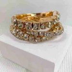 Dazzling Gold-Tone Rhinestone Bracelet