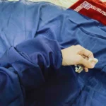 Namaz Chadar with Sleeves - Minimalist Navy Blue - Image 3