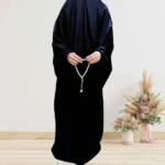 Namaz Chadar Arabic Style - Jet Black