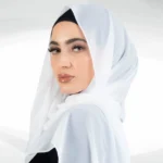 Chiffon Georgette Hijab - Pearl White - Image 2