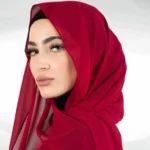 Chiffon Georgette Hijab - Cherry - Image 2