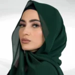 Chiffon Georgette Hijab - Forest Green - Image 2