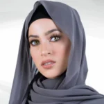 Chiffon Georgette Hijab - Charcoal - Image 2