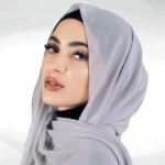 Chiffon Georgette Hijab - Silver Gray - Image 2