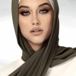 Chiffon Georgette Hijab - Olive Green