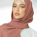 Chiffon Georgette Hijab - Tuscan Rose - Image 2