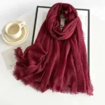 Crimps Hijab - Merlot Maroon - Image 2