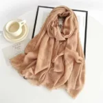 Crimps Hijab - Camel - Image 2