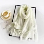 Crimps Hijab - Pearl White - Image 2