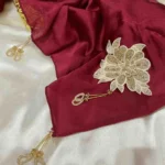 Signature Motif Hijab - GoldDusted Maroon - Image 2