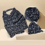 Printed Elastic Niqab Set - Monochrome Bloom