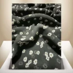 Printed Elastic Niqab Set - Monochrome Bloom - Image 2