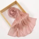 Organza Silk Hijab - Peach - Image 2