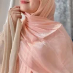 Organza Silk Hijab - Peach