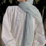 Organza Silk Hijab - Ice Green - Image 2
