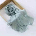 Organza Silk Hijab - Ice Green
