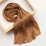 Organza Silk Hijab - Bronze - Image 2