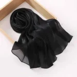 Organza Silk Hijab - Black