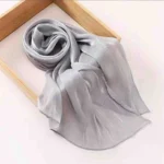 Organza Silk Hijab - Silver - Image 2