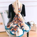 Premium Silk Hijab - Sunset Autumn - Image 2
