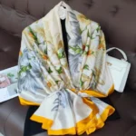 Premium Silk Hijab - Sunburst Bloom - Image 2