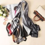 Premium Silk Hijab - Midnight Alloy