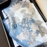 Premium Silk Hijab - Sky Bloom - Image 2