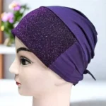 Shimmer Hijab Cap - Purple