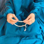 Namaz Chadar with Sleeves - Minimalist Teal - Image 2