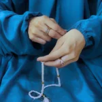 Namaz Chadar Arabic Style - Crystal Teal - Image 3