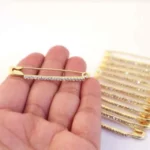 Rhinestone Hijab Pins -White Gold