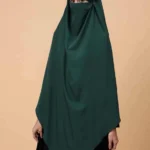 Single Layer Khimar with Niqab – Green - Image 2