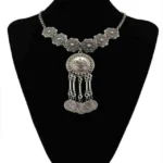 Oxidized Silver Choker Necklace