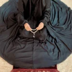 Namaz Chadar With Sleeves - Jet Black