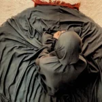 Namaz Chadar With Sleeves - Jet Black - Image 2