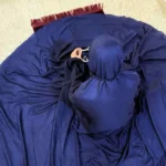 Namaz Chadar With Sleeves - Navy Blue - Image 2